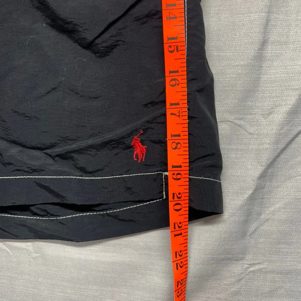 Polo Ralph Lauren Mens Black Cargo Swim Trunks Board Shorts Red Pony Size L